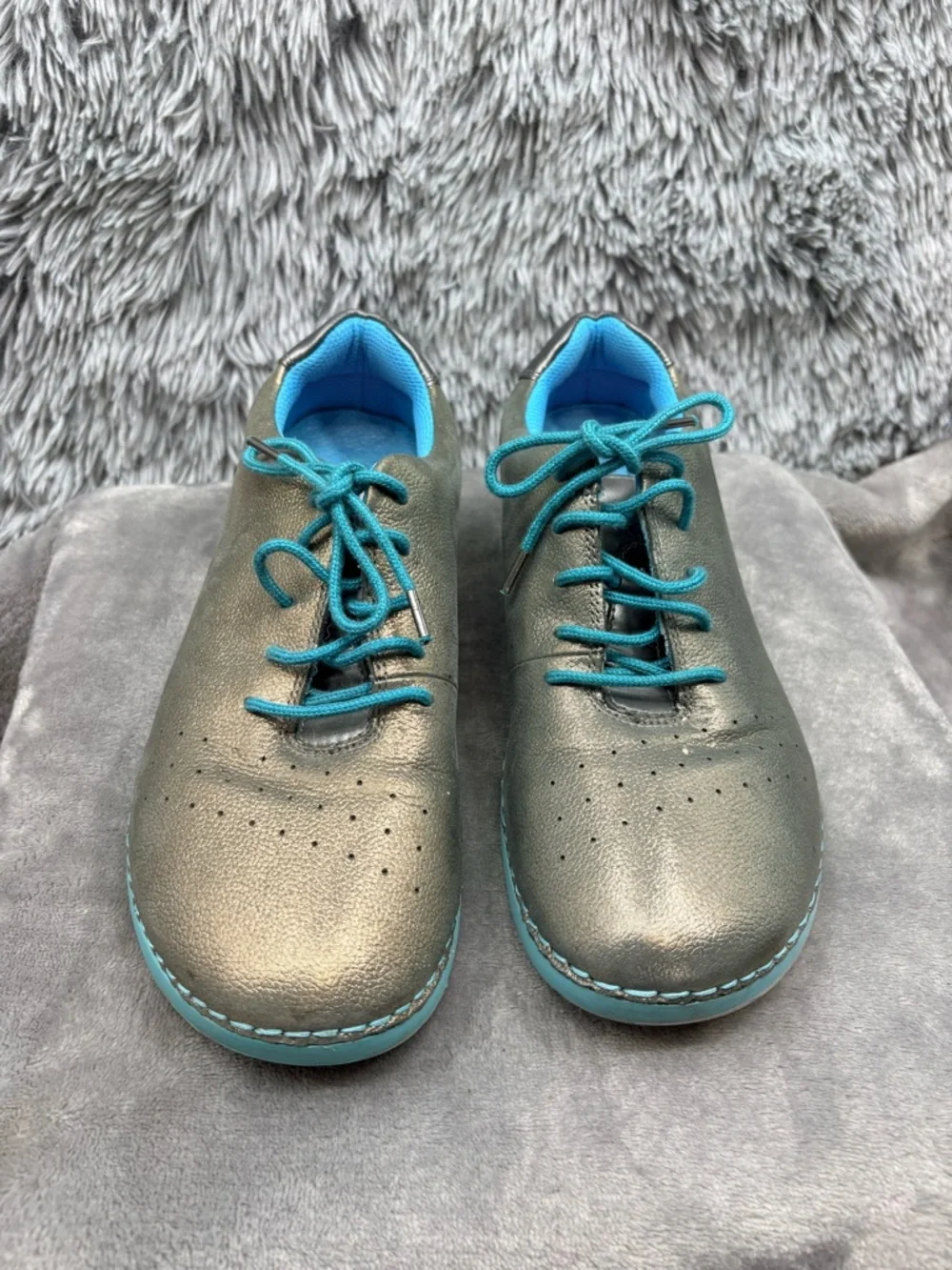 Alegria Sneakers Womens 38 US 8 8.5 Essence Pewter Leather Casual Gray